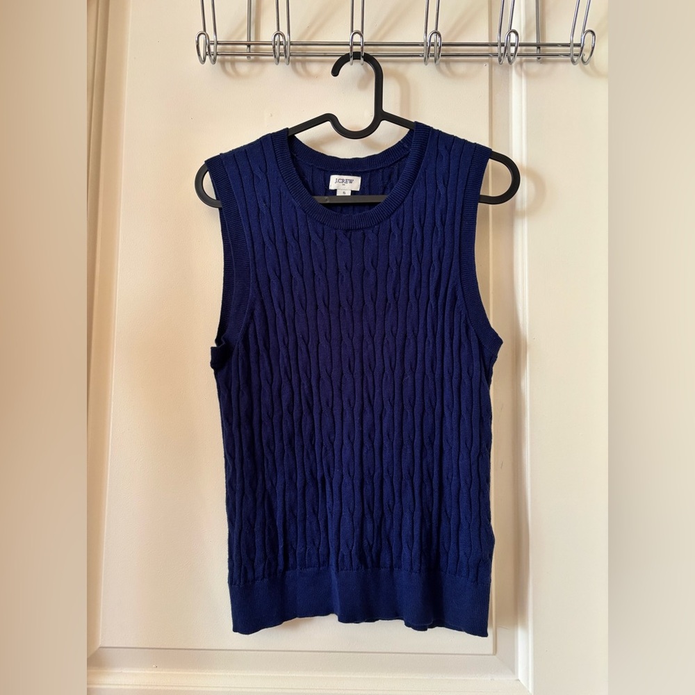 J. Crew Navy Blue Cable Knit Sweater Vest